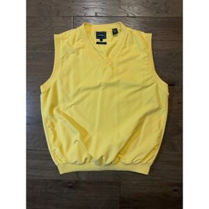Bolle Golf Mens Yellow Windbreaker Vest V-Neck Water Resistant Large RN91870